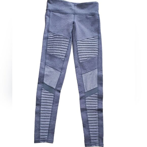 Alo Charcoal Gray Moto Leggings - Picture 1 of 4